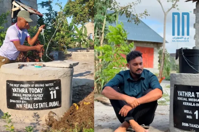 Groundwater well sponsored by NN Real Estate and YouTuber Dilshad in Tanzania for clean water.