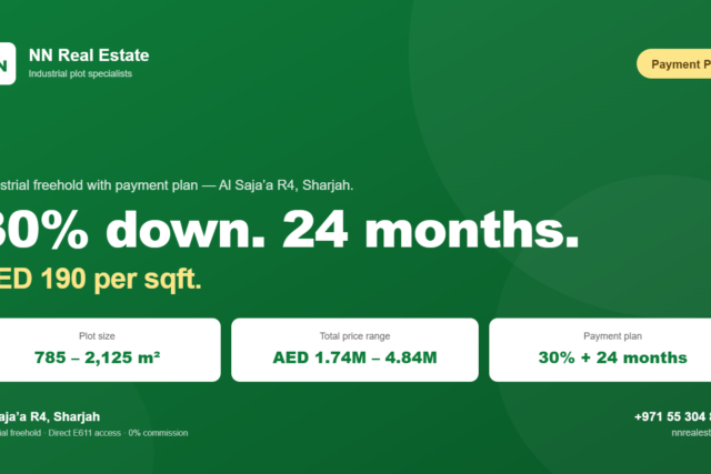 Industrial Land for Sale – Al Saja’a with Payment Plan