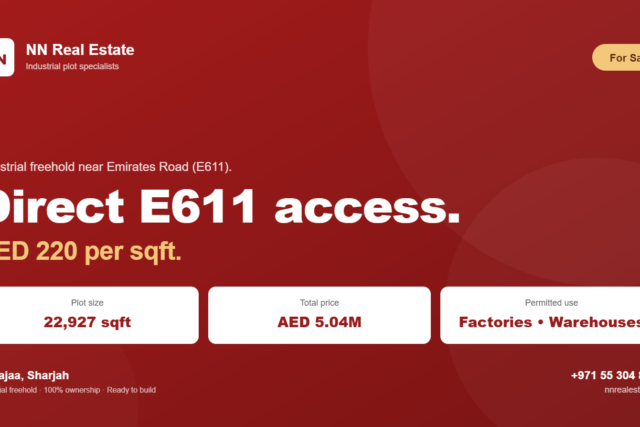 Industrial Freehold Plot for Sale in Al Sajaa, Sharjah – 22,927 Sq Ft Near Emirates Road